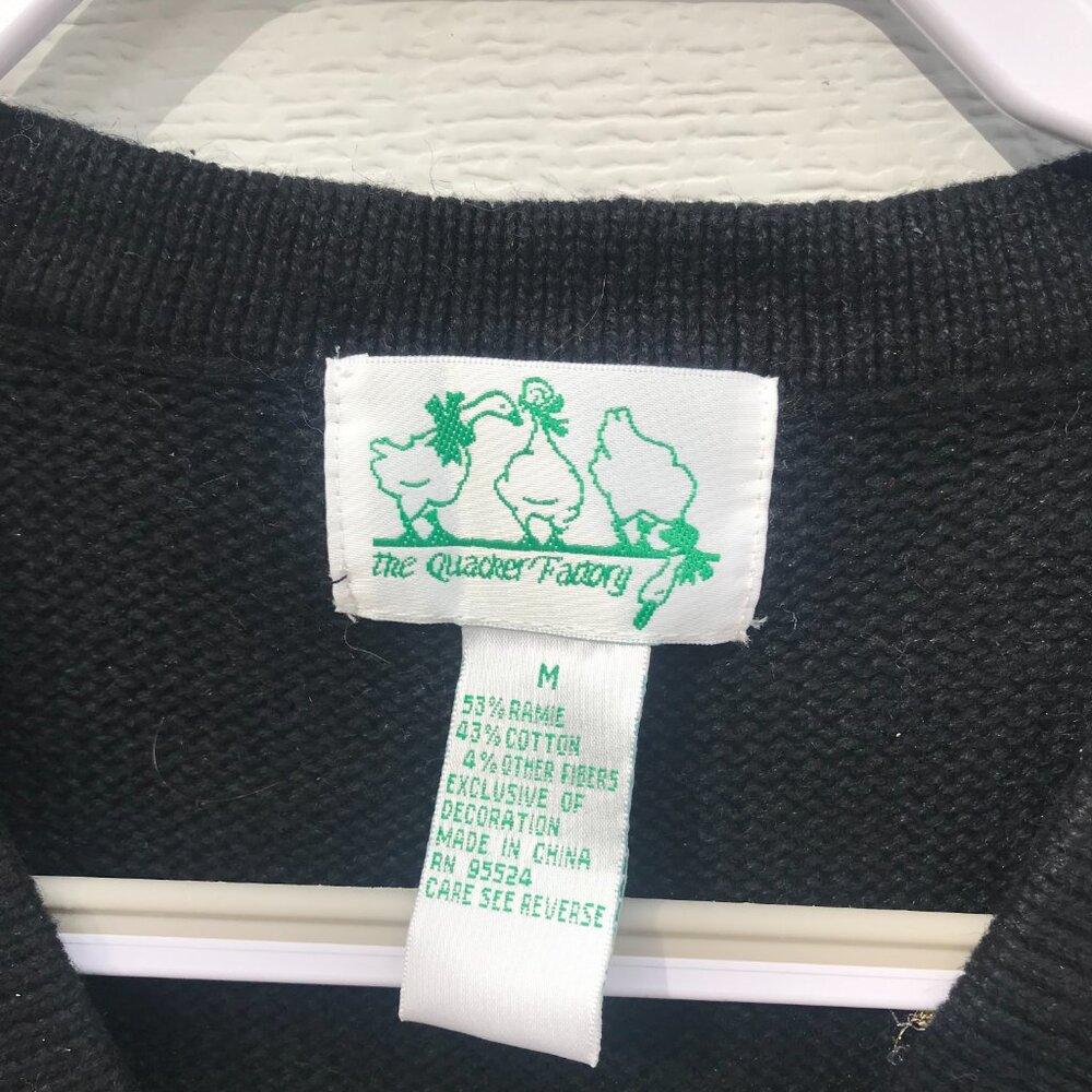 Quacker Factory Black Button Up Christmas Snowman… - image 3